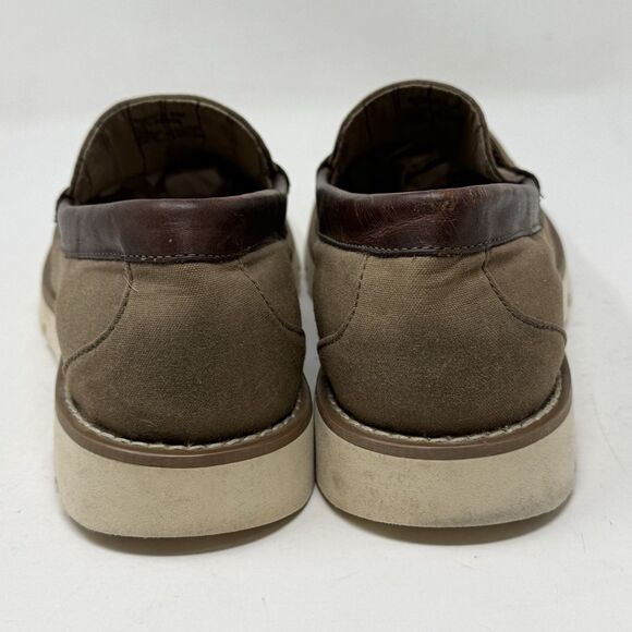 Sperry Top Sider Lug Sole Loafers Mens 9 Brown Canvas Two Tone Slip On Shoes main image 4